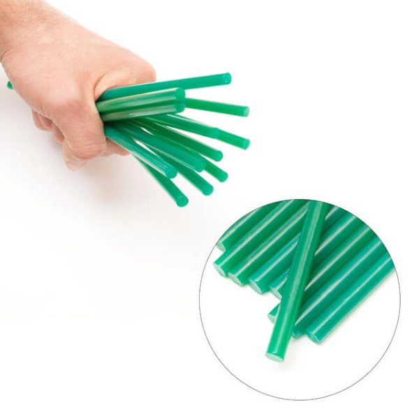 Комплект клейових стрижнів зелених, 7,4×200 мм, 12 шт. INTERTOOL RT-1059