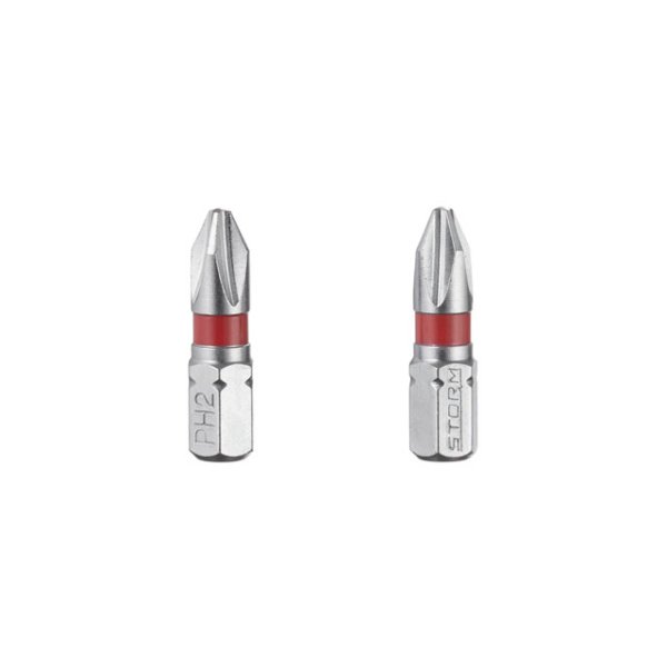 Комплект викруткових насадок, PH2, 1/4"×25 мм, S2, 2 од., STORM INTERTOOL VT-0218