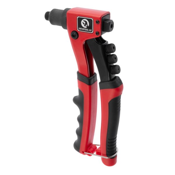 Пістолет заклепувальний ручний, 215 мм, діаметр застосовуваної заклепки: 2,4, 3,2, 4,0, 4,8 мм INTERTOOL RT-0014