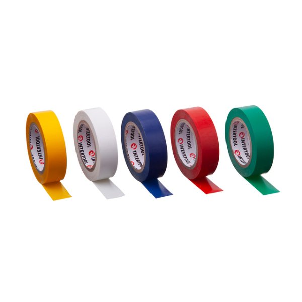 Стрічка ізоляційна, 17 мм * 10 м * 0,15 мм, кольорова (уп. 10 шт) INTERTOOL IT-0014
