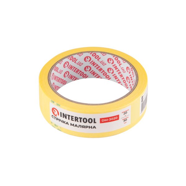 Стрічка малярська 30 мм, 20 м, жовта INTERTOOL DM-3020