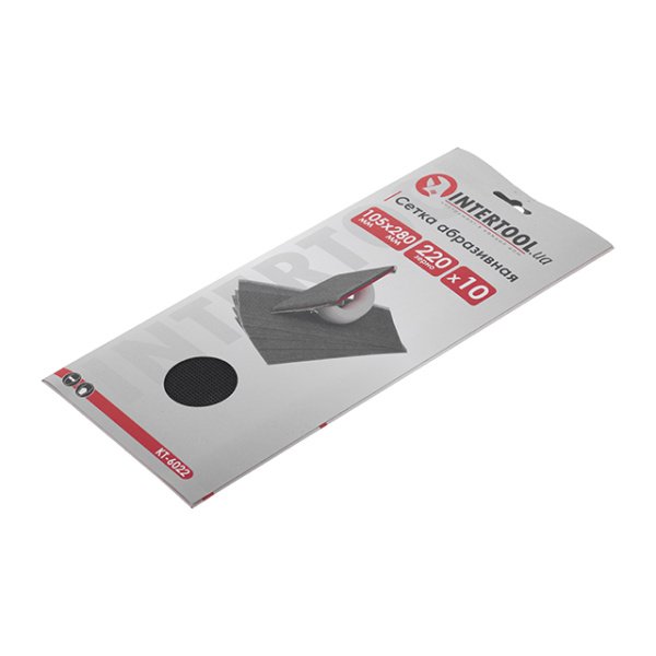 Сітка абразивна, 105×280 мм, зерно K220, 10 од. INTERTOOL KT-6022