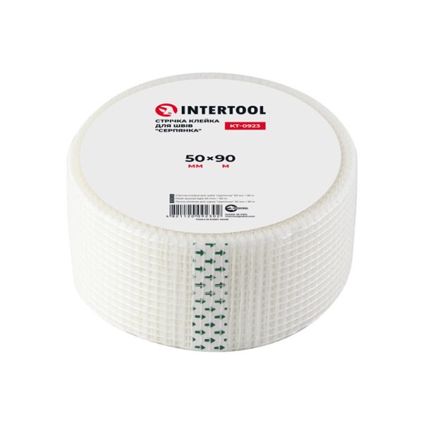 Стрічка клейка для швів "серпянка", 90 м, 50 мм INTERTOOL KT-0923