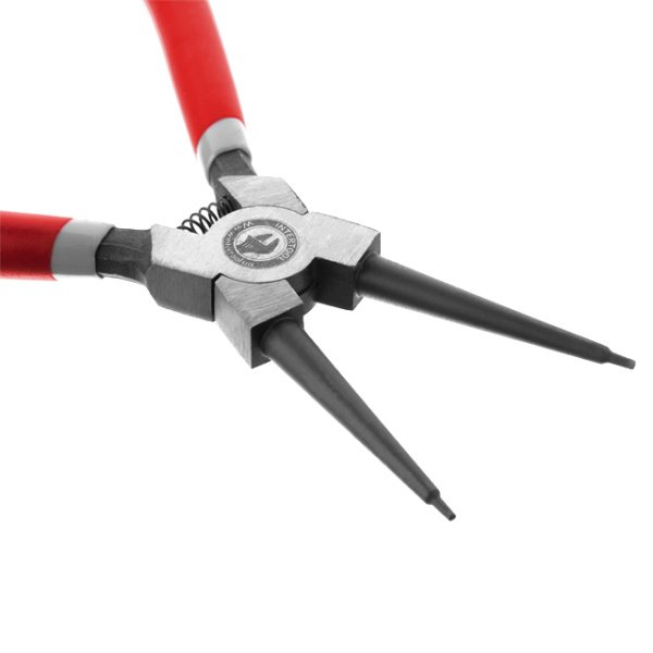 Щипці для зняття та встановлення стопорних кілець, 180 мм, прямі, на стиск INTERTOOL HT-7011