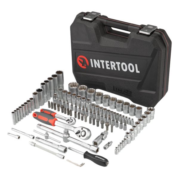 Набір інструментів 1/2" & 1/4" 110од, 12-гр INTERTOOL ET-9109