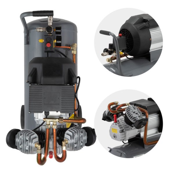 Компресор 50 л, 4 HP, 3 кВт, 220 В, 10 aтм, 420 л/хв, 2 циліндри. INTERTOOL PT-0007
