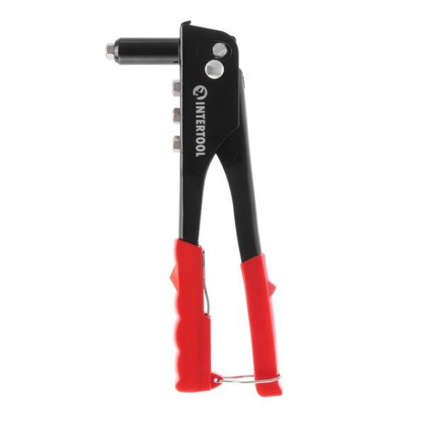 Пістолет заклепувальний, 240 мм, діаметр застосовуваної заклепки: 2,4, 3,2, 4,0, 4,8 мм INTERTOOL RT-0001