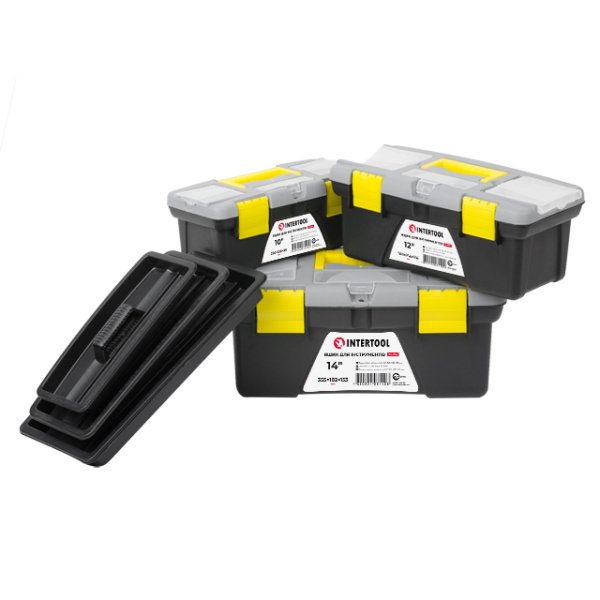 Комплект ящиків для інструментів, 3 од. (BX-0310 10", BX-0312 12", BX-0314 14") INTERTOOL BX-0303