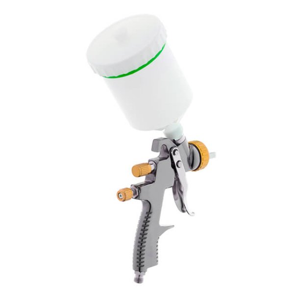 Фарбопульт пневматичний LVLP BRONZE професійний, форсунка 1.8мм, верхній пластиковий бачок 600мл., 1.5бар INTERTOOL PT-0136