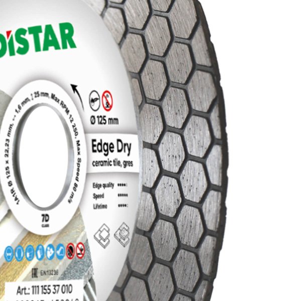 Круг алмазний вiдрiзний Distar 1A1R 125x1,6/1,2x25x22,23 Edge Dry