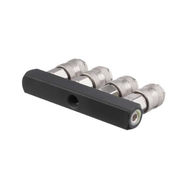 Розгалужувач повітря 1/4 "на 4 виходи, прямий, 10 bar, зі швидкороз'ємними з'єднаннями INTERTOOL PT-1856