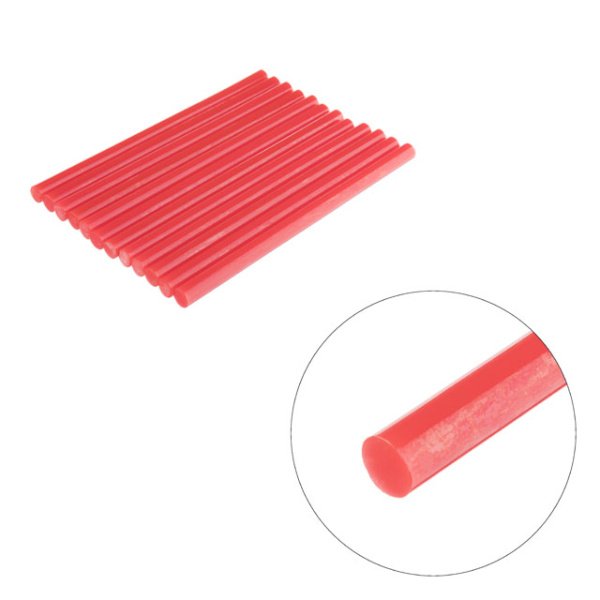 Комплект клейових стрижнів червоних, 11,2×200 мм, 12 шт. INTERTOOL RT-1042