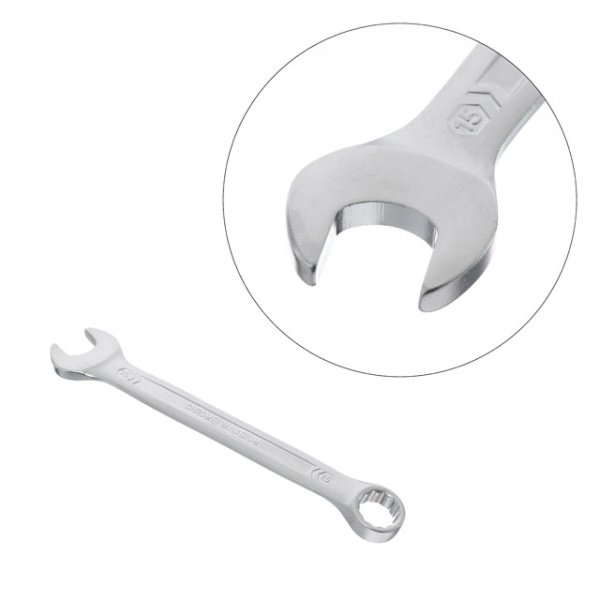 Ключ комбінований, 15 мм, Cr-V, покриття: сатин-хром, DIN3113, STORM INTERTOOL XT-1015