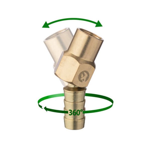 Шарнір поворотний, внутрішня різьба 1/4" на шланг 12 мм, латунь, STORM INTERTOOL PT-2203