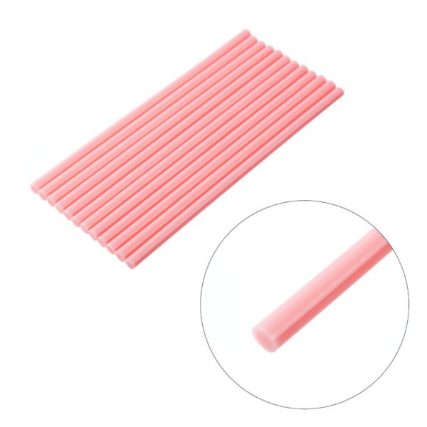 Комплект клейових стрижнів рожевих, 7,4×200 мм, 12 шт. INTERTOOL RT-1048