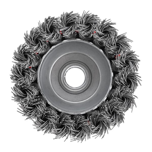Щітка чашкова 75 мм, для КШМ, М14 (пучки крученого дроту) INTERTOOL BT-2075