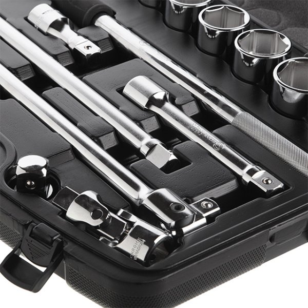 Набір інструментів, проф., 3/4", Cr-V, 20 од., головки: 19-50 мм, кейс INTERTOOL ET-6023