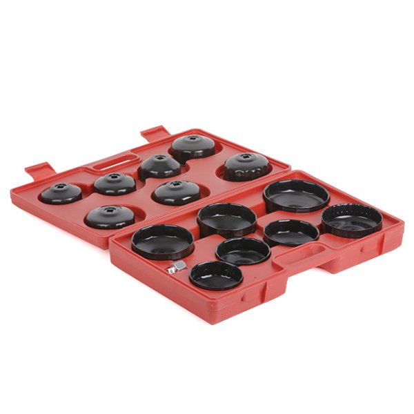 Набір знімачів масляного фільтра (ковпачки), 14 од., Ø 75-100 мм INTERTOOL HT-7204