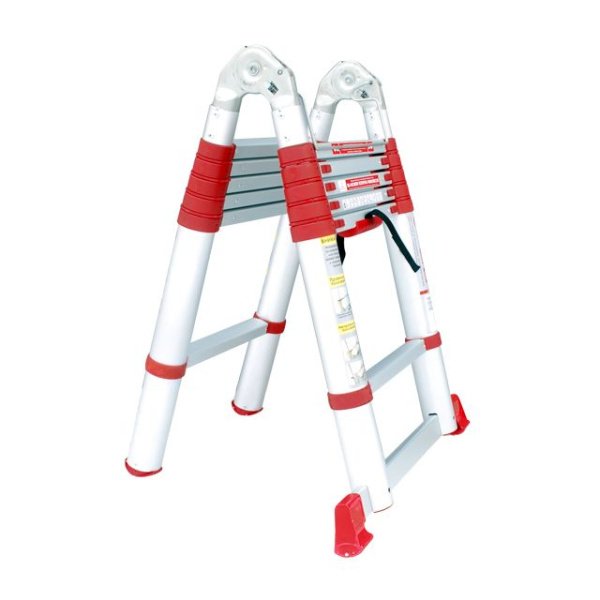 Драбина алюмінієва універсальна розкладна телескопічна, 12 сход., 3,85 м, 150 кг INTERTOOL LT-3039