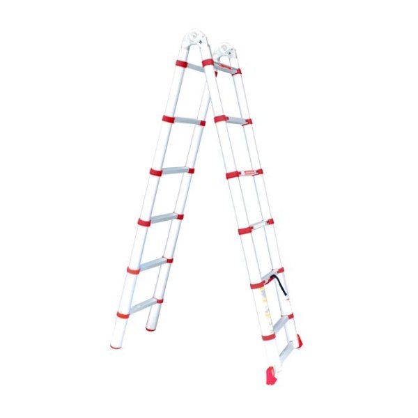 Драбина алюмінієва універсальна розкладна телескопічна, 12 сход., 3,85 м, 150 кг INTERTOOL LT-3039