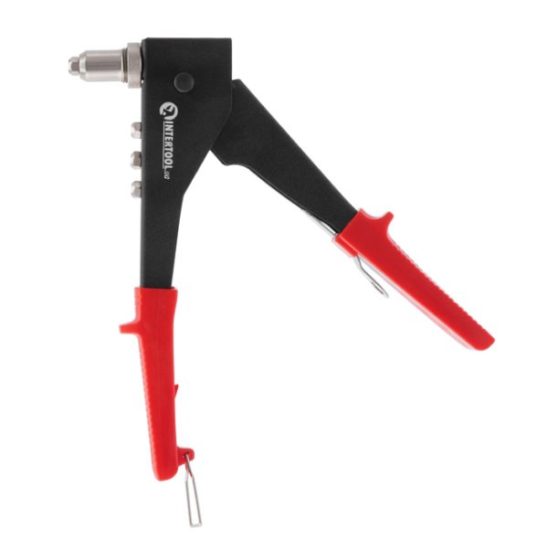 Пістолет заклепувальний, 260 мм, діаметр застосовуваної заклепки 2,4, 3,2, 4,0, 4,8 мм, з поворотом на 90° INTERTOOL RT-0002