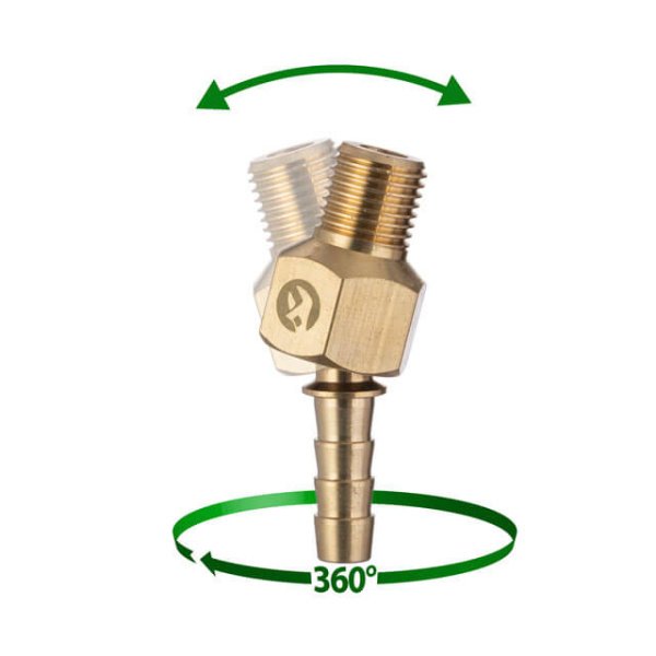 Шарнір поворотний, зовнішня різьба 1/4" на шланг 8 мм, латунь, STORM INTERTOOL PT-2205