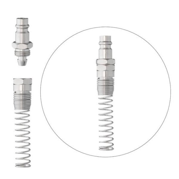 Перехідник з пружиною зі спірального або прямого шланга 6,5×10 мм на відповідну частину швидкороз'ємного з'єднання INTERTOOL PT-1836