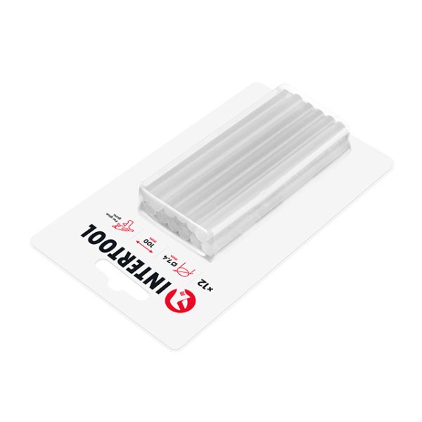 Комплект клейових стрижнів флуоресцентних, 7,4×100 мм, 12 шт. INTERTOOL RT-1039