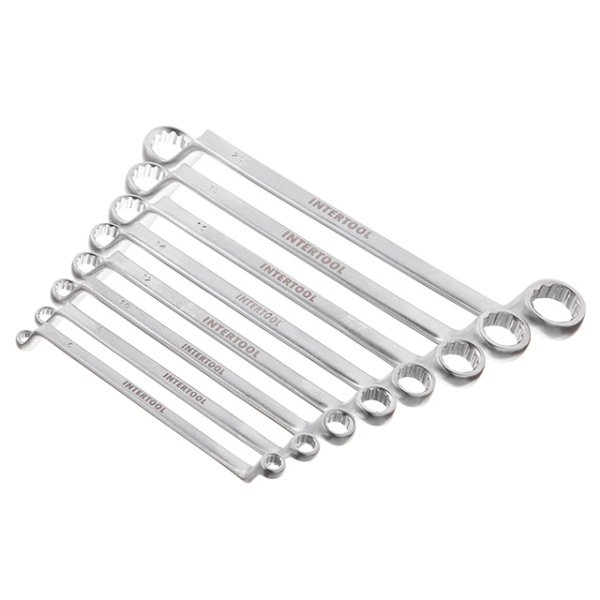 Набір ключів накидних, 8 шт., 6-22 мм., Cr-V INTERTOOL HT-1102