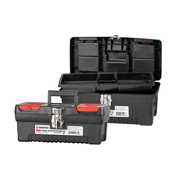 Комплект ящиків для інструментів з метал. замками, 2 шт. (BX-1013 12,5", BX-1016 16") INTERTOOL BX-0009