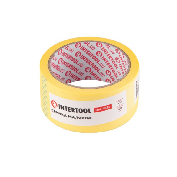 Стрічка малярська 48 мм, 20 м, жовта INTERTOOL DM-4820