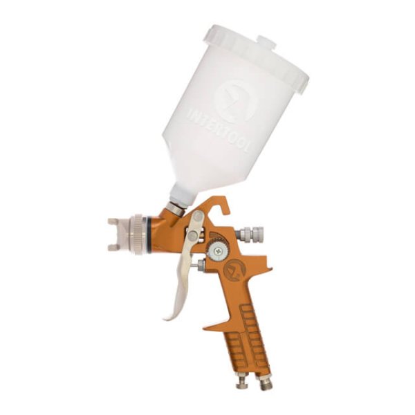 Фарбопульт пневматичний HVLP, форсунка: 1,5 мм, верхній пластиковий бачок: 600 мл, 3 бар INTERTOOL PT-0110
