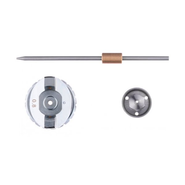 Комплект форсунки 0.8 мм для фарбопульта LVMP mini PT-0129 (дюза, повітряна головка, голка) INTERTOOL PT-2107