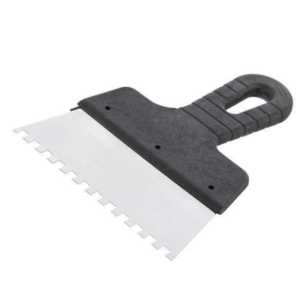 Шпатель із нержавіючої сталі, 150 мм, зуб: 6×6 мм INTERTOOL KT-2156