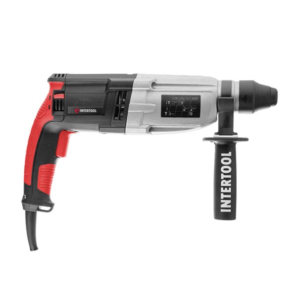 Перфоратор, 1,0 кВт, 3,2 Дж, 0-1300 об/хв, 0-5100 уд/хв, 3 режими, металевий корпус редуктора INTERTOOL WT-0172