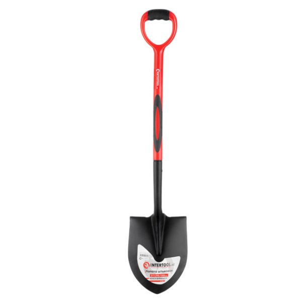 Лопата штикова, ручка з фібергласу, 217х290х1050 мм INTERTOOL FT-2013