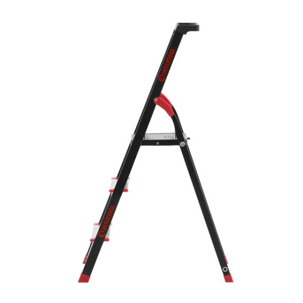 Драбина 3 сходинки, лоток для інвентарю, сталевий профіль, висота верхньої сходинки 630мм, 409х667х1132мм, 150кг INTERTOOL LT-0053